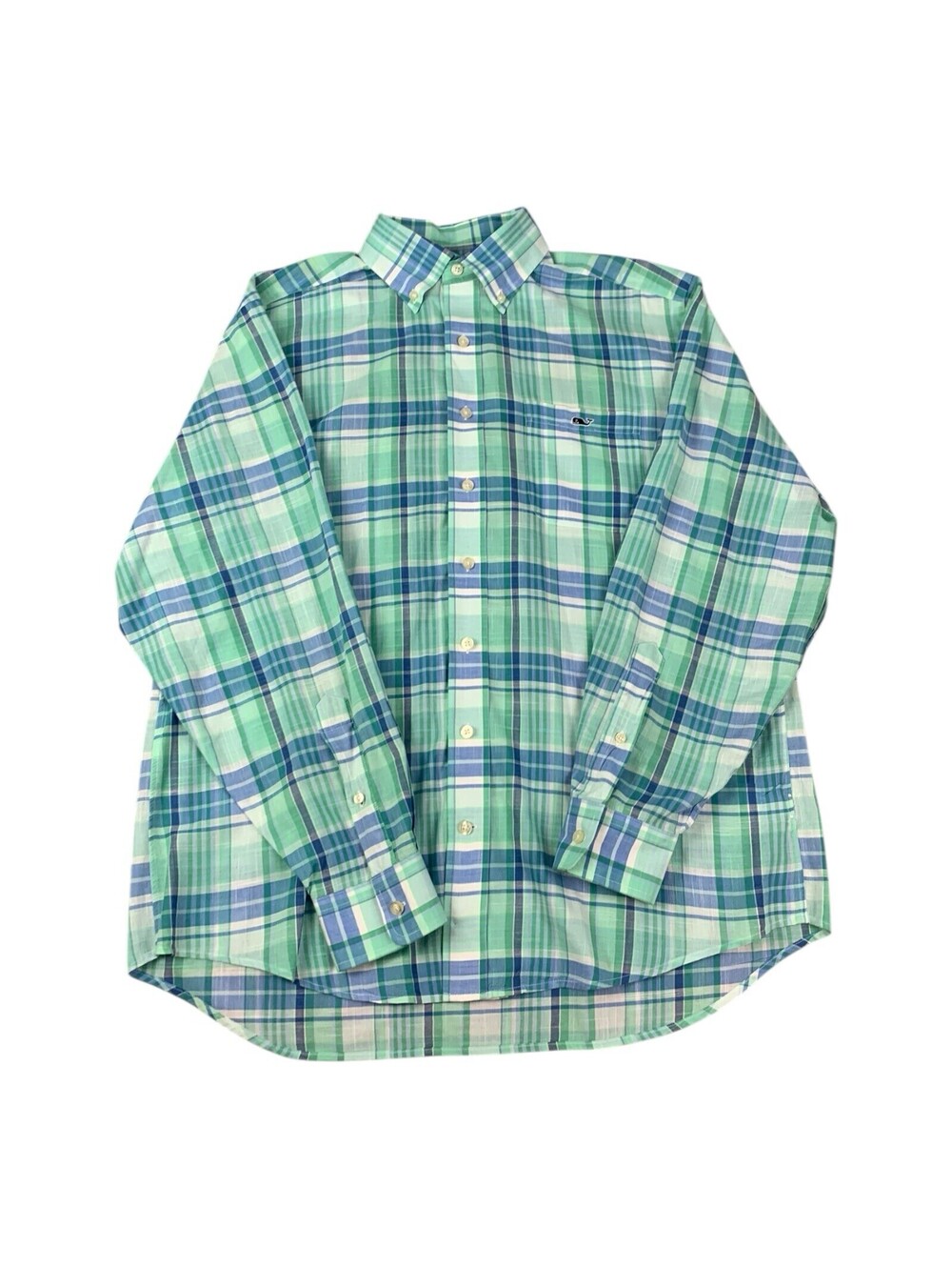 Vineyard Vines Men's Long Sleeve Shirt, Tucker Shirt, Plaid, Cotton, Size Medium